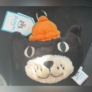 Jellycat Black and Orange Cat Plush Keychain